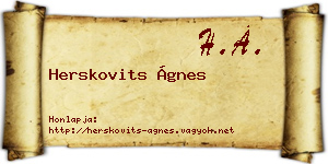 Herskovits Ágnes névjegykártya