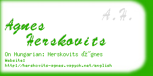 agnes herskovits business card